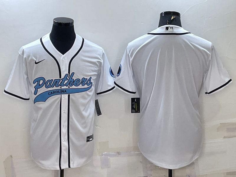 Men Carolina Panthers Blank White 2022 Nike Co branded NFL Jerseys